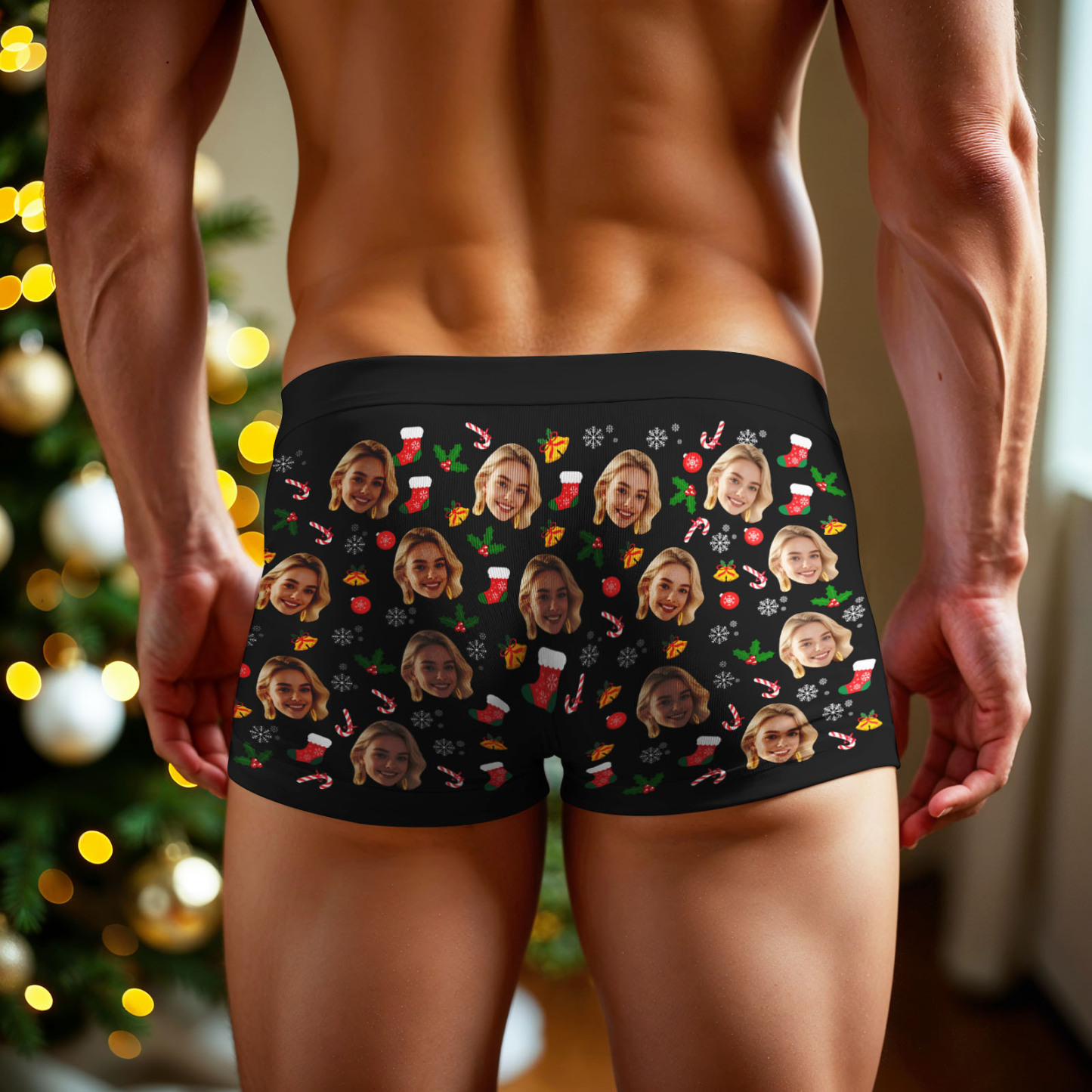 Custom Face Men's Boxer Underwear MOST LIKELY TO STUFF STOCKING Underwear Personalized Photo Funny Men's Boxer Briefs Christmas Valentine Gift - MyFaceSocksAU