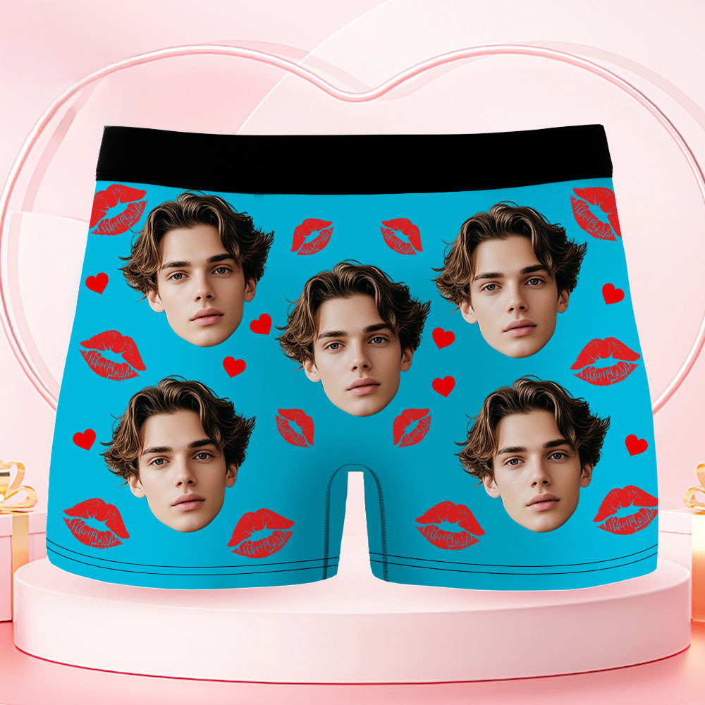 Custom Face Men's Boxer Underwear Her Since Year Black Boxer Gift Personalized Photo Funny Men's Boxer Briefs - MyFaceSocksAU