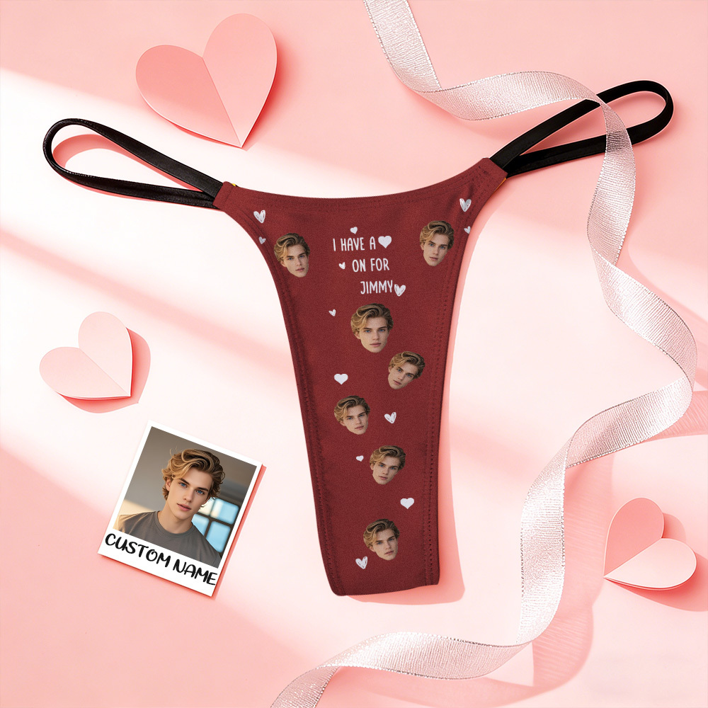 Custom Thongs Face Name Photo Panties Funny Underwear Briefs I HAVE A ON FOR HIM Valentine Gift - MyFaceSocksAU