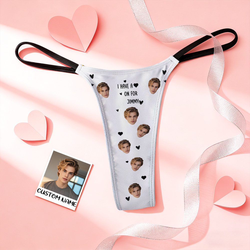 Custom Thongs Face Name Photo Panties Funny Underwear Briefs I HAVE A ON FOR HIM Valentine Gift - MyFaceSocksAU