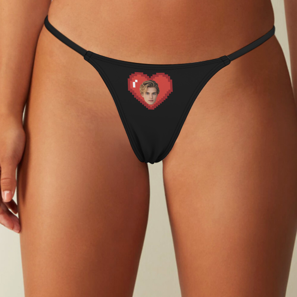 Custom Thongs Face Heart  Photo Panties Funny Underwear Briefs Valentine Gift For Her - MyFaceSocksAU