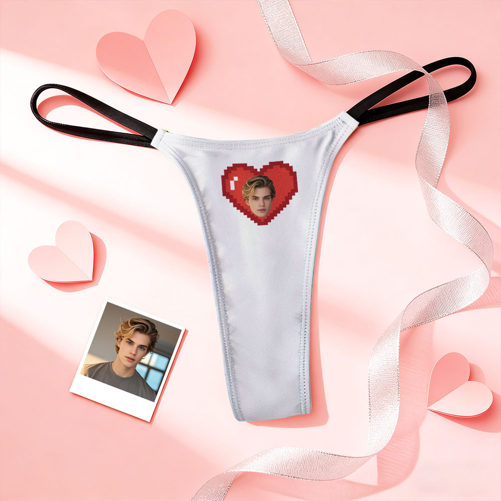 Custom Thongs Face Heart  Photo Panties Funny Underwear Briefs Valentine Gift For Her - MyFaceSocksAU