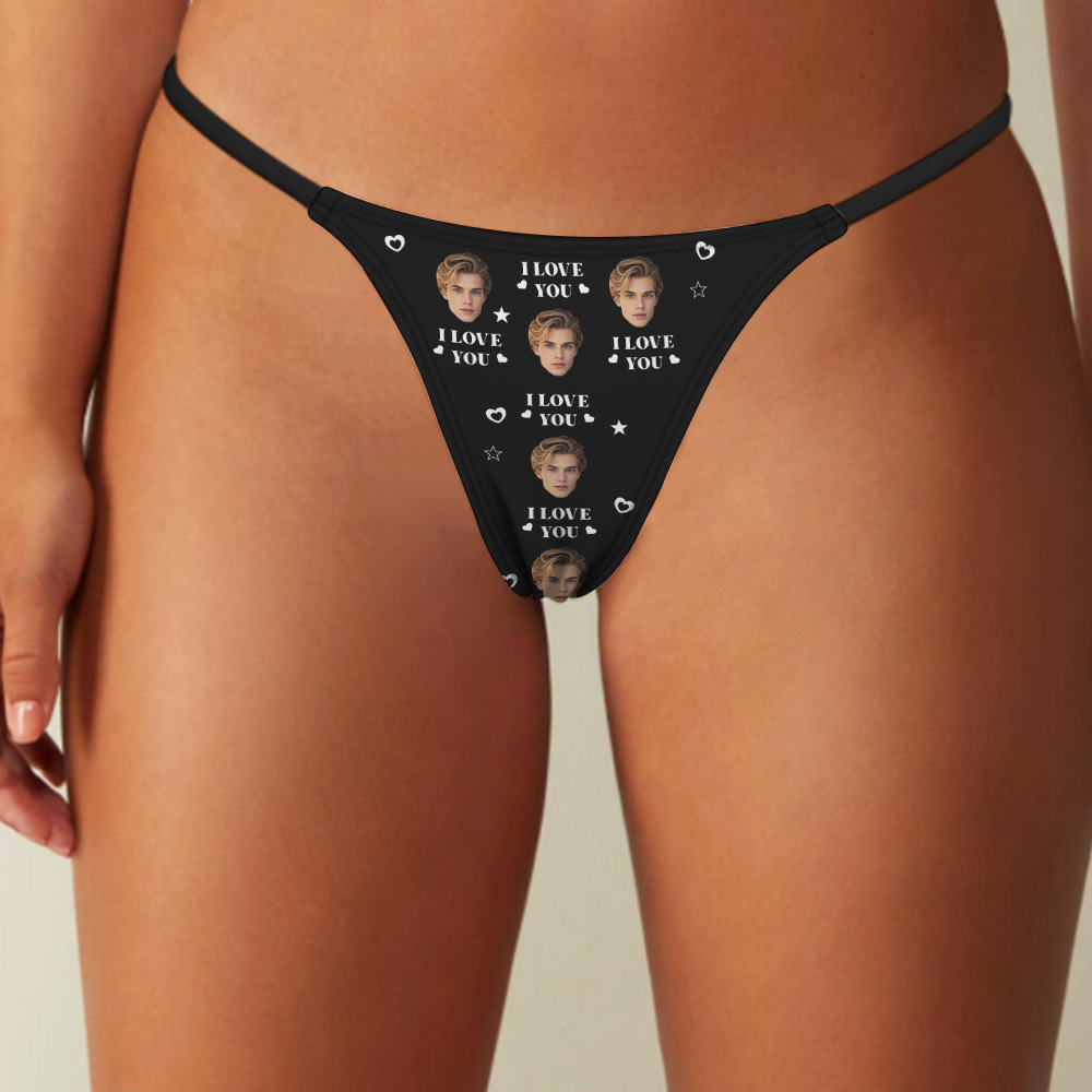 Custom Thongs Face Heart Photo Panties Funny I Love You Underwear Briefs Valentine Gift - MyFaceSocksAU