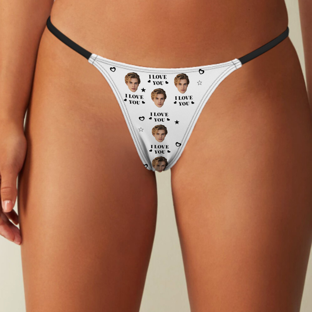 Custom Thongs Face Heart Photo Panties Funny I Love You Underwear Briefs Valentine Gift - MyFaceSocksAU