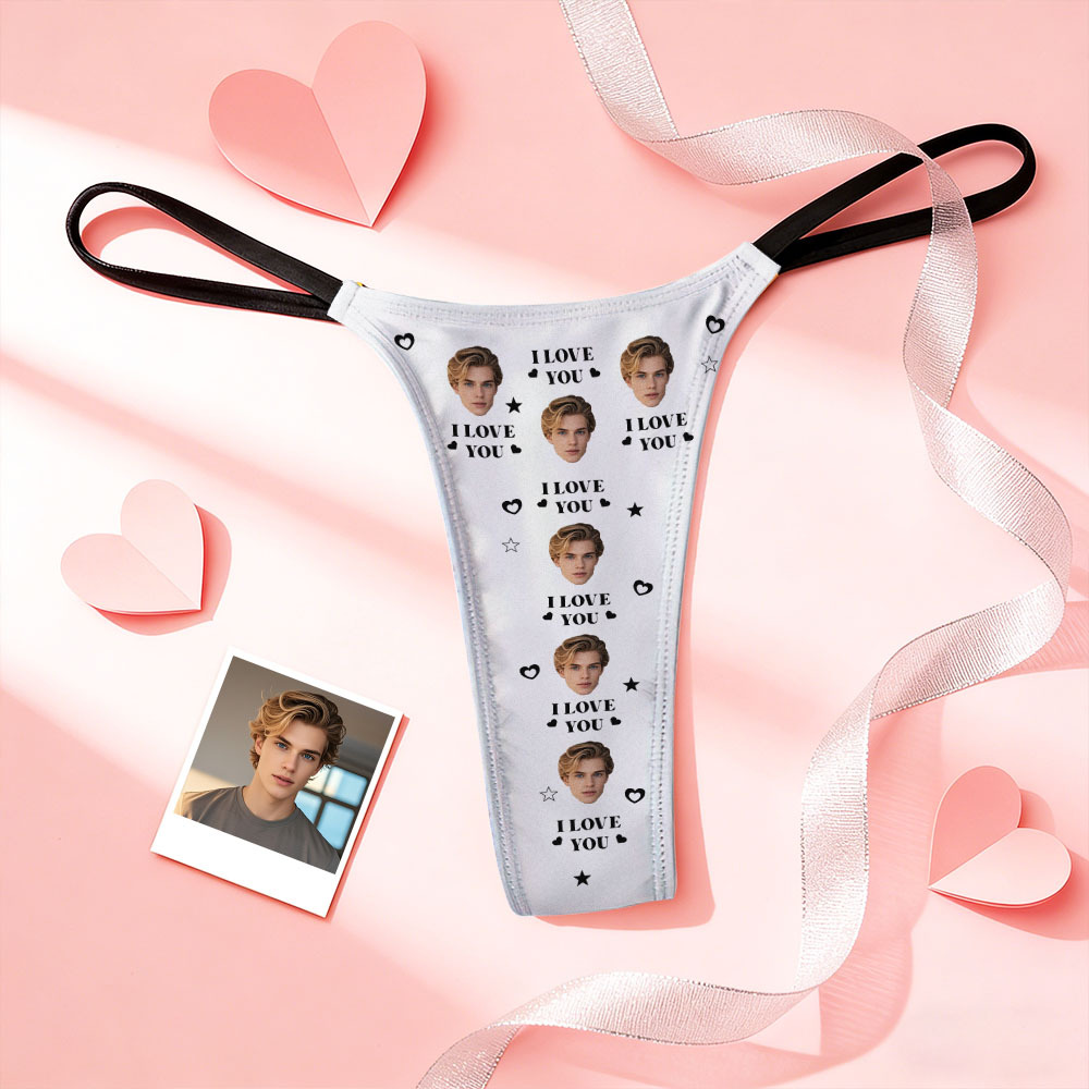 Custom Thongs Face Heart Photo Panties Funny I Love You Underwear Briefs Valentine Gift - MyFaceSocksAU