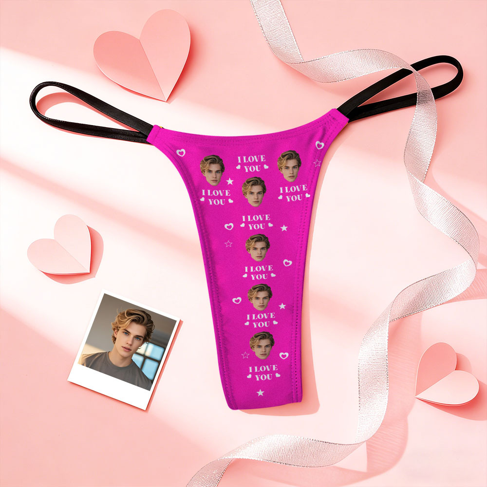 Custom Thongs Face Heart Photo Panties Funny I Love You Underwear Briefs Valentine Gift - MyFaceSocksAU