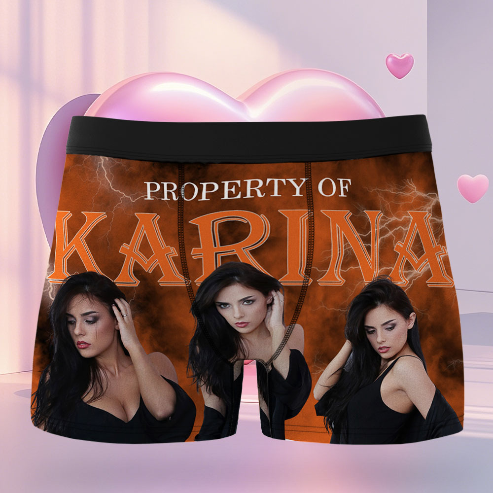 Custom Mens Vintage Photo Boxer Personalized Belt Color Face Boxers Valentines Day Underwear - MyFaceSocksAU