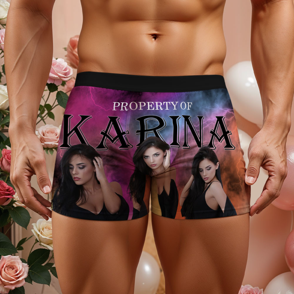 Custom Mens Vintage Photo Boxer Personalized Belt Color Face Boxers Valentines Day Underwear - MyFaceSocksAU