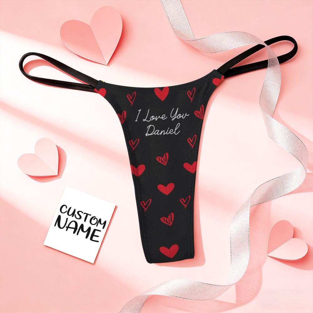 Custom Thongs Name Panties Funny Underwear Briefs Love You Love Thong Valentine Gift