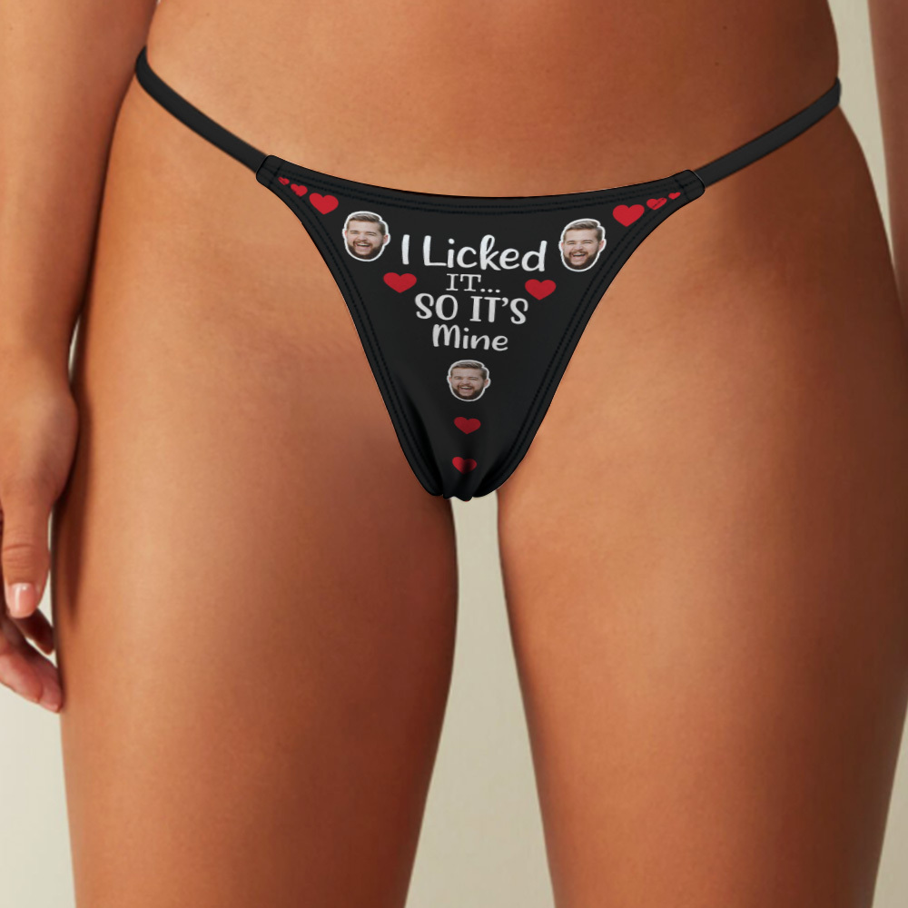 Custom Thongs Photo Panties Funny Underwear Briefs Pink Heart Thong Valentine Gift - MyFaceSocksAU