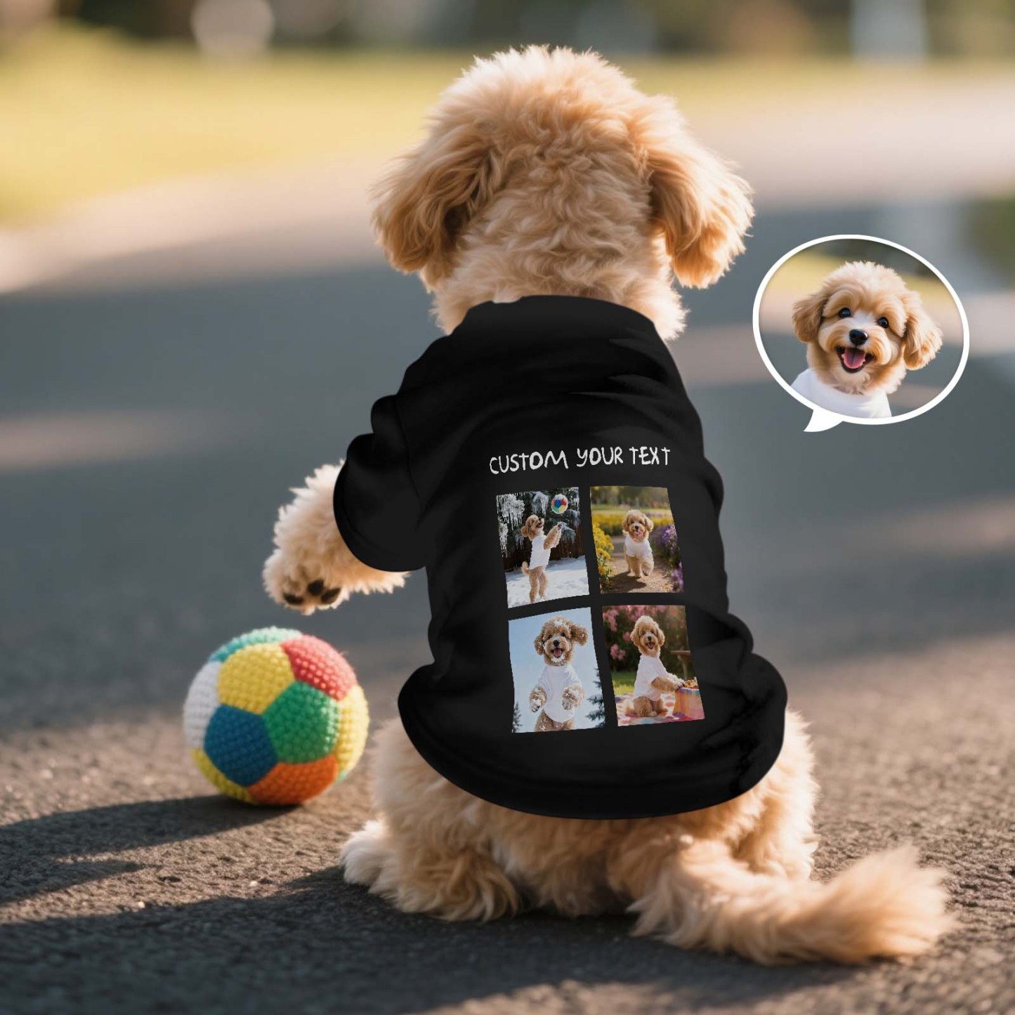 Personalized Photo and Text T-Shirt Dog Shirt Custom Pet Lover Shirt Gift - MyFaceSocksAU