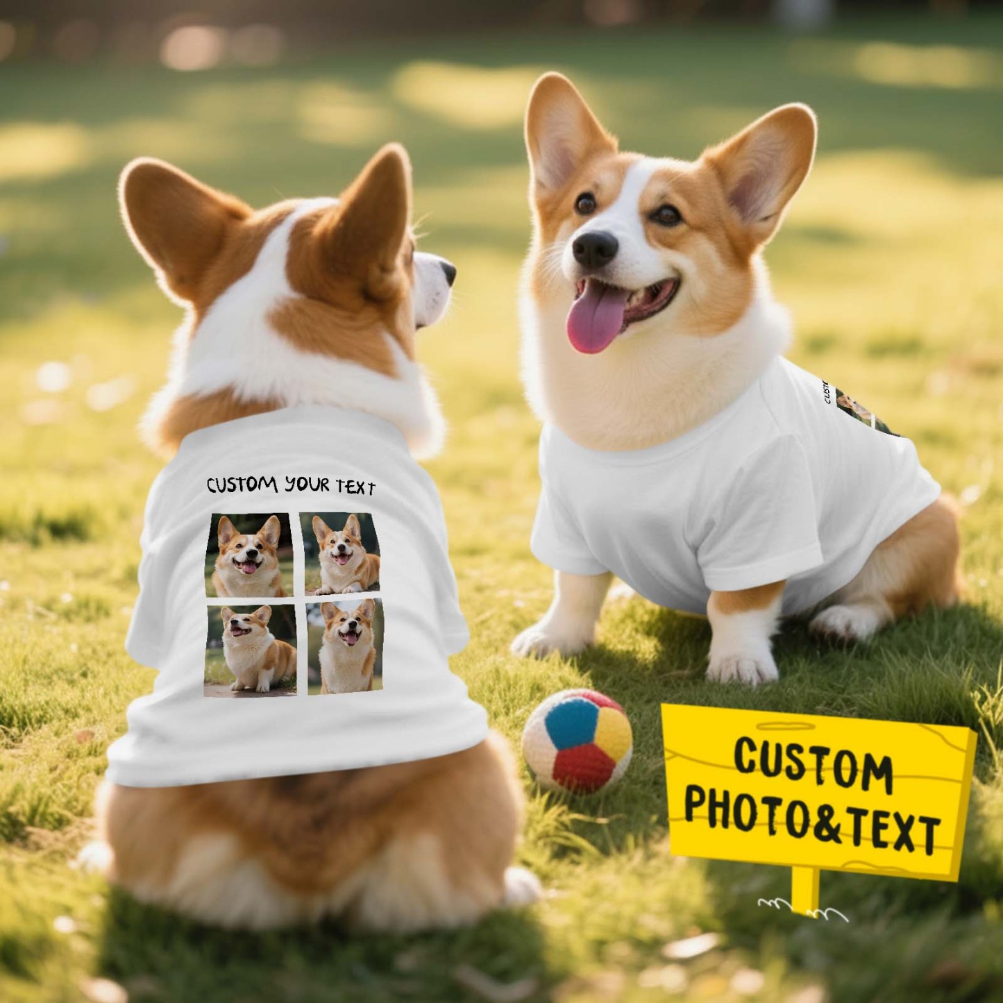Personalized Photo and Text T-Shirt Dog Shirt Custom Pet Lover Shirt Gift - MyFaceSocksAU