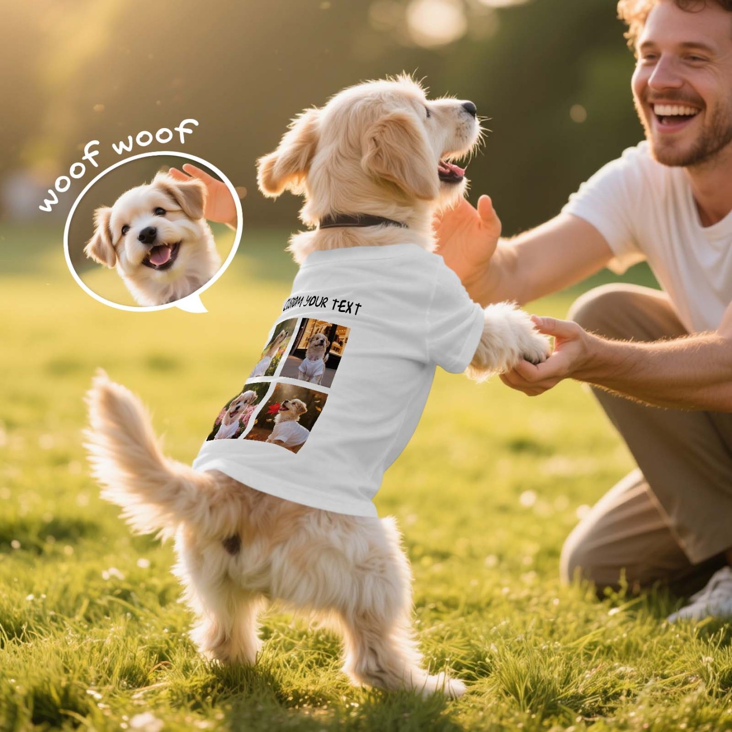 Personalized Photo and Text T-Shirt Dog Shirt Custom Pet Lover Shirt Gift - MyFaceSocksAU