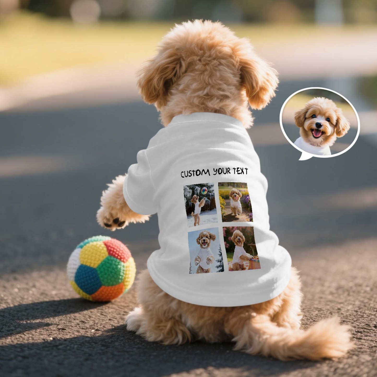 Personalized Photo and Text T-Shirt Dog Shirt Custom Pet Lover Shirt Gift - MyFaceSocksAU