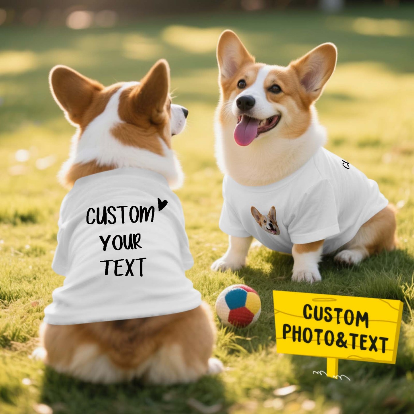 Personalized Photo and Text T-Shirt Dog Shirt Custom Pet Lover Shirt Gift - MyFaceSocksAU