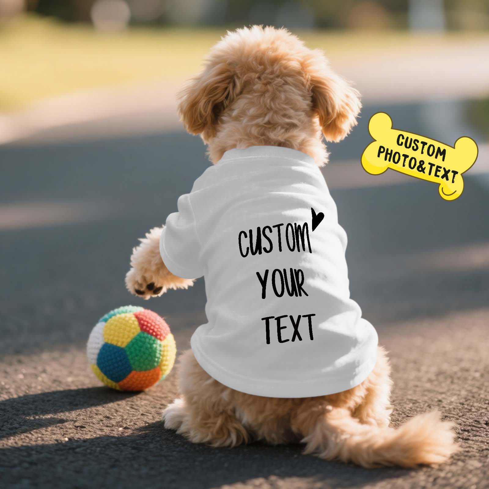 Personalized Cute Photo and Text T-Shirt Dog Shirt Custom Pet Lover Shirt Gift