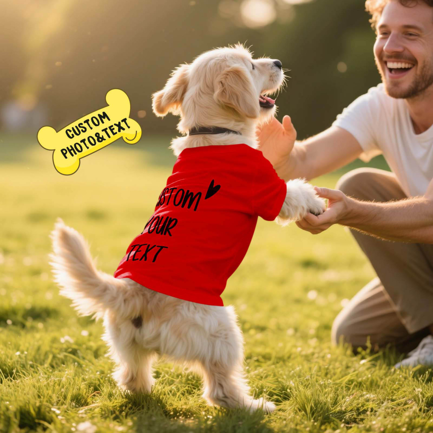 Personalized Photo and Text T-Shirt Dog Shirt Custom Pet Lover Shirt Gift - MyFaceSocksAU