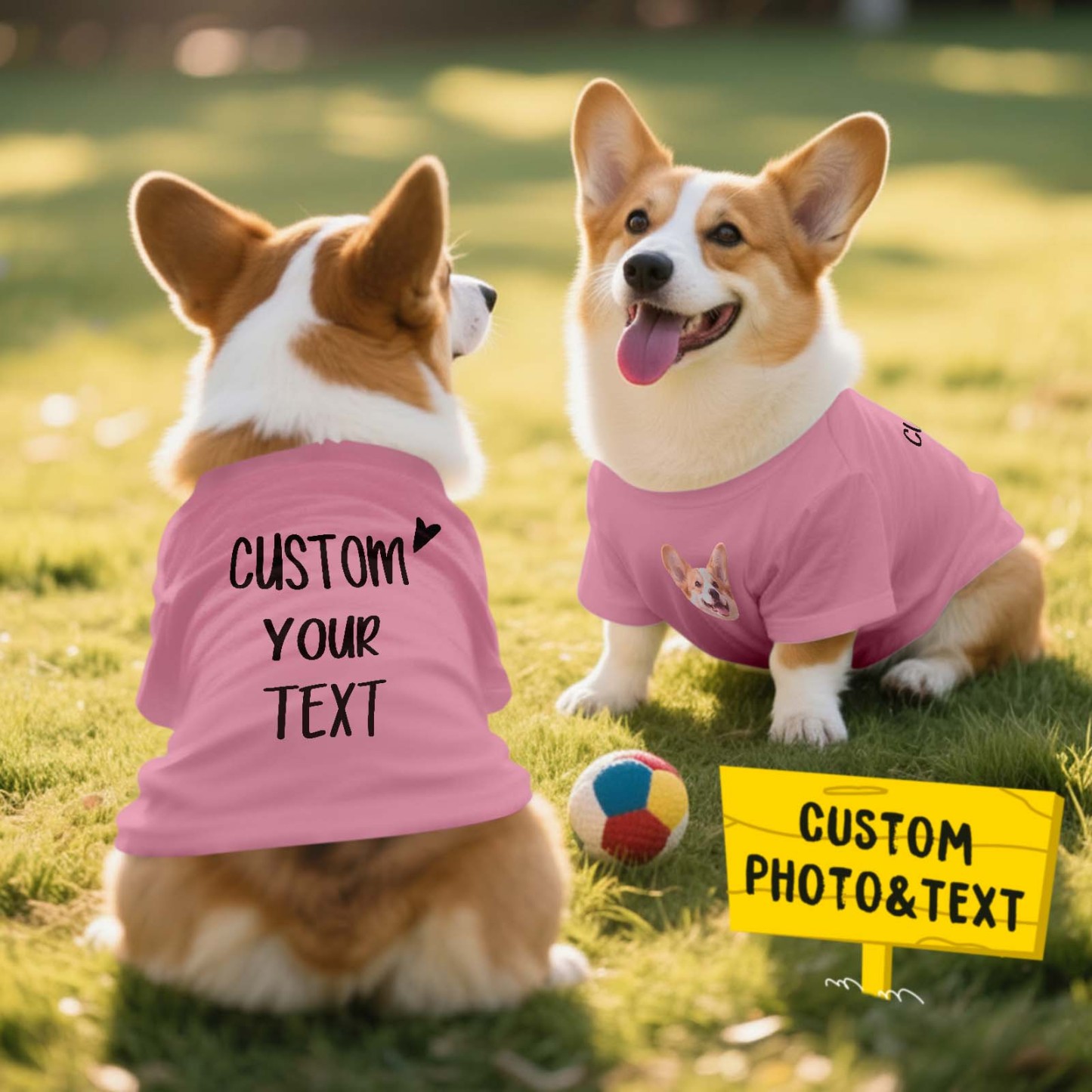 Personalized Photo and Text T-Shirt Dog Shirt Custom Pet Lover Shirt Gift - MyFaceSocksAU