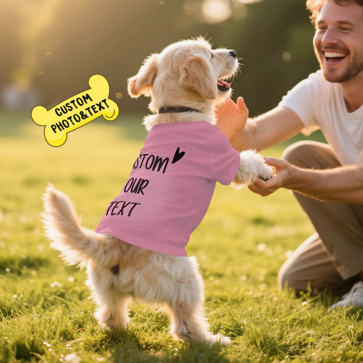 Personalized Photo and Text T-Shirt Dog Shirt Custom Pet Lover Shirt Gift - MyFaceSocksAU