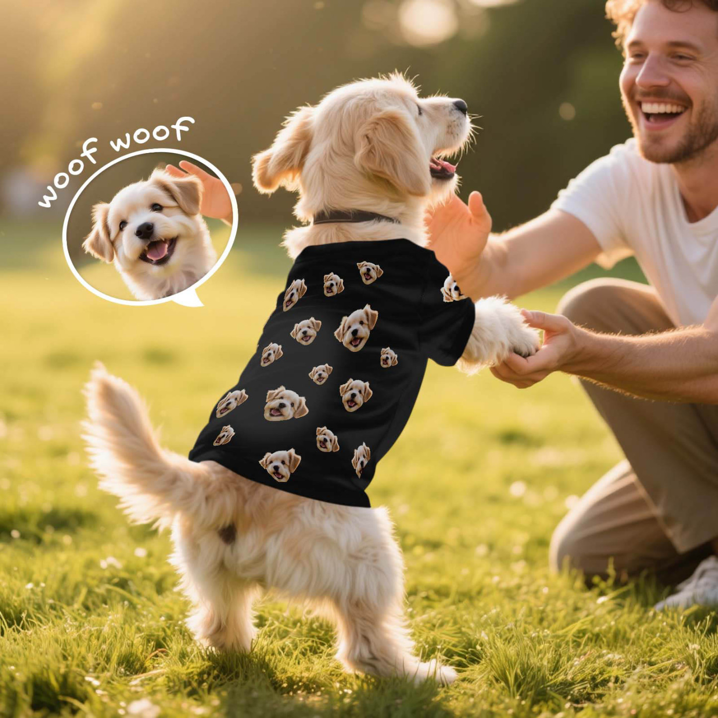 Personalized Photo and Text T-Shirt Dog Shirt Custom Pet Lover Shirt Gift - MyFaceSocksAU