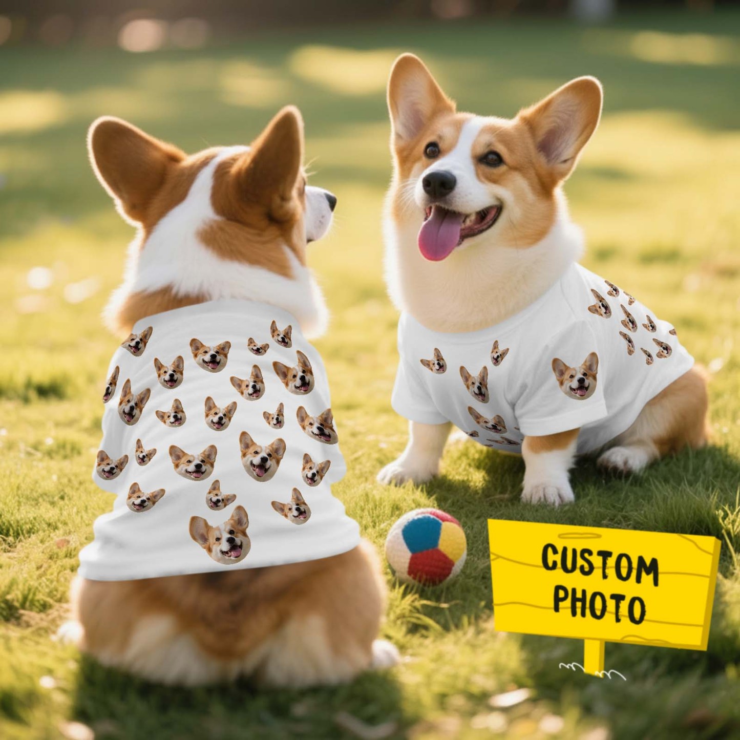 Personalized Photo and Text T-Shirt Dog Shirt Custom Pet Lover Shirt Gift - MyFaceSocksAU