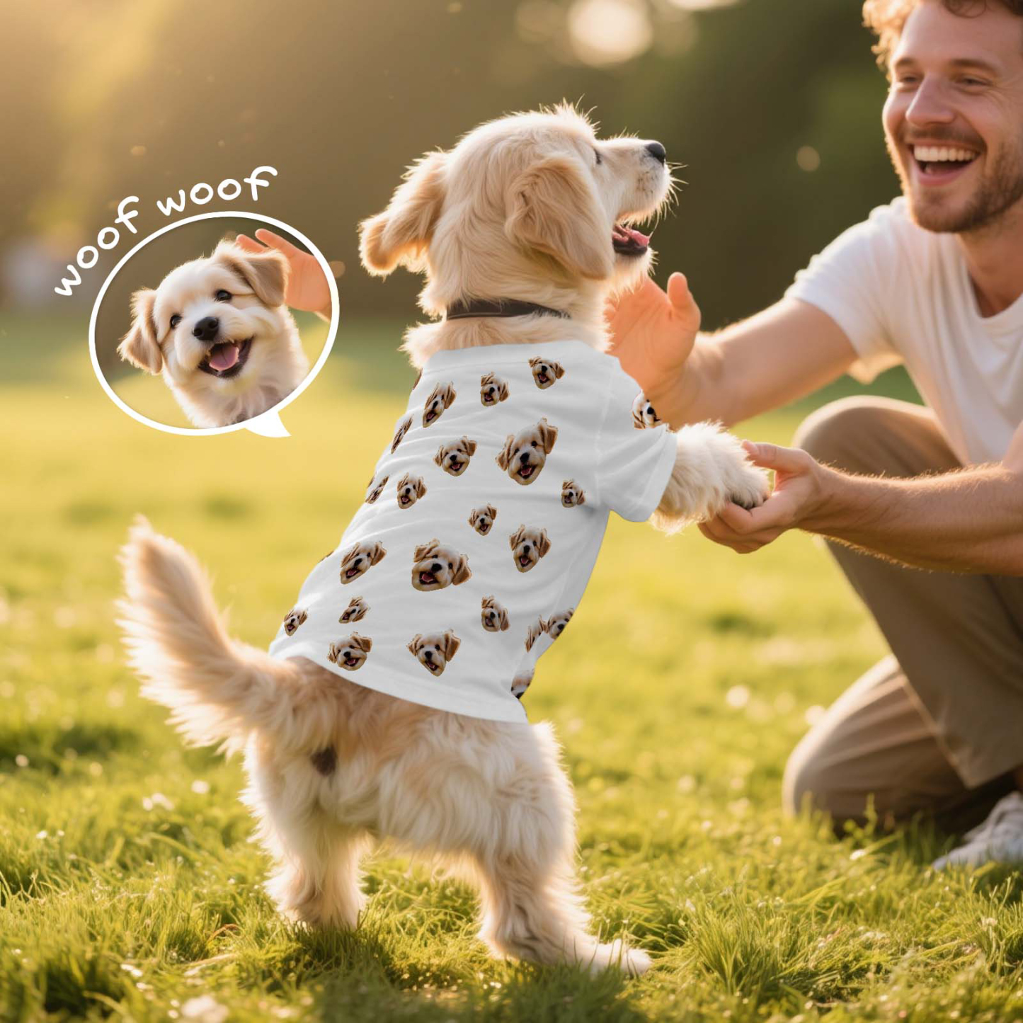 Personalized Photo and Text T-Shirt Dog Shirt Custom Pet Lover Shirt Gift - MyFaceSocksAU