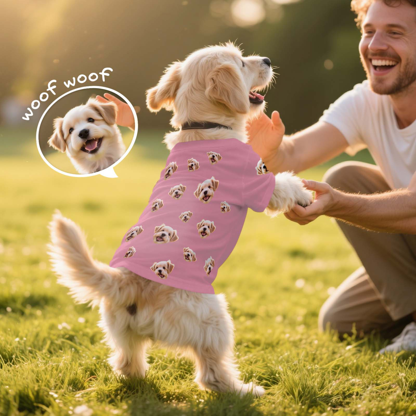 Personalized Photo and Text T-Shirt Dog Shirt Custom Pet Lover Shirt Gift - MyFaceSocksAU