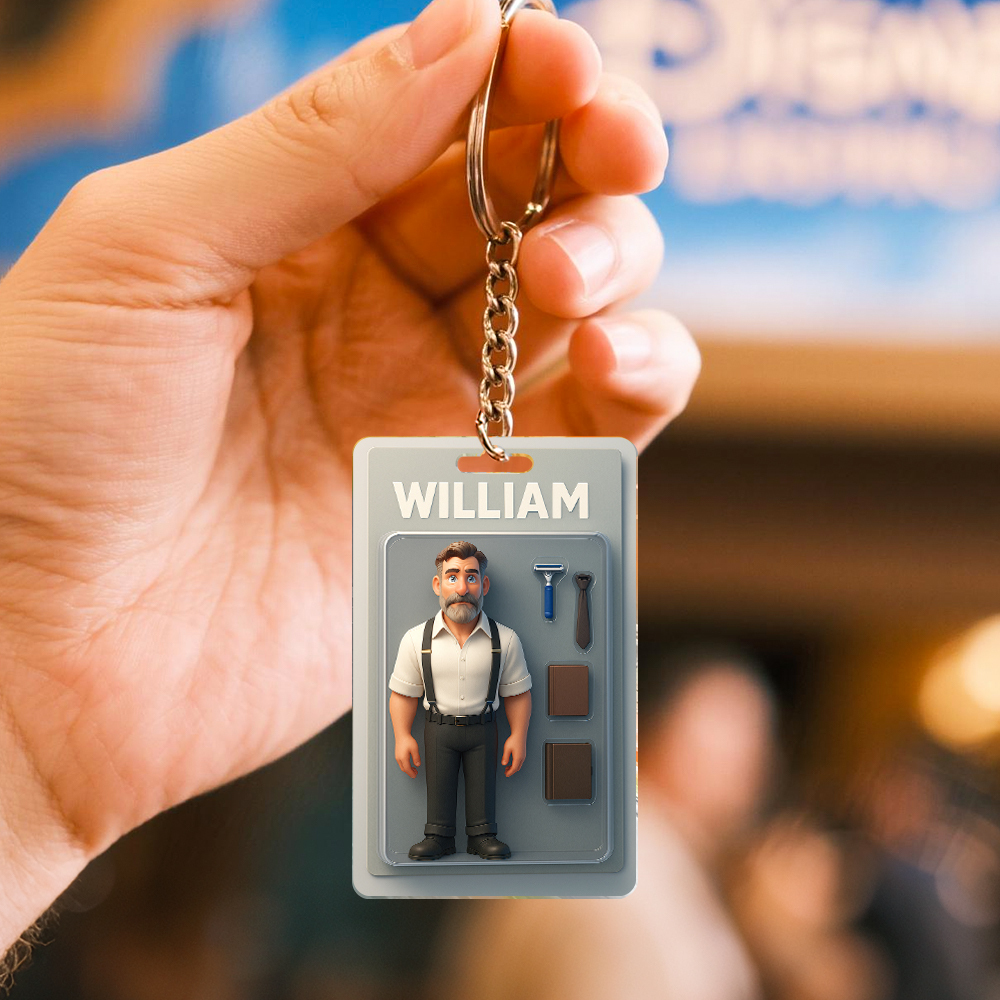 Fully Body Customizable Action Figure Pack Packaging Toy Box Style Art Gift Personalized 2D Printing Acrylic Keychain Gift for Him