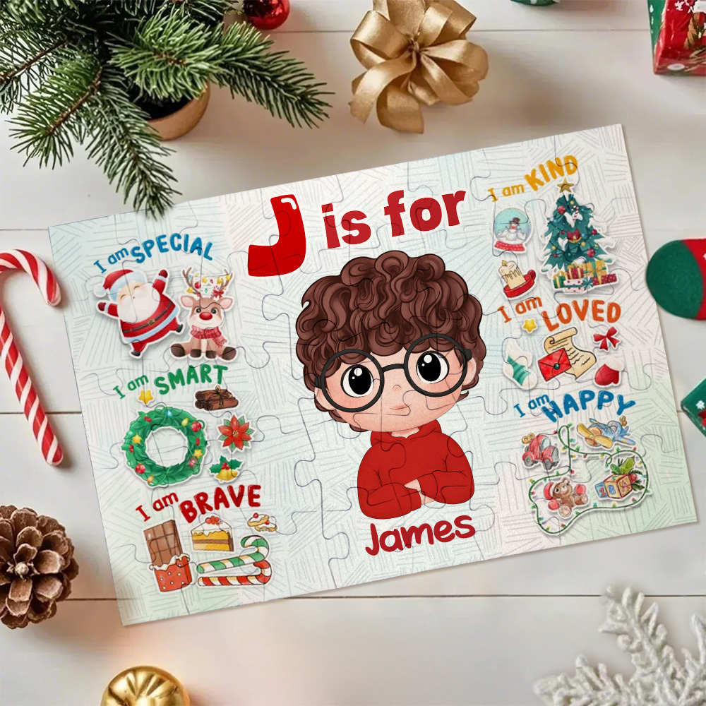 Jigsaw Puzzle Personalized Gift for Kids Trendy 2024 New 2024 Personalized Puzzle for Kid Christmas Gift - MyFaceSocksAU