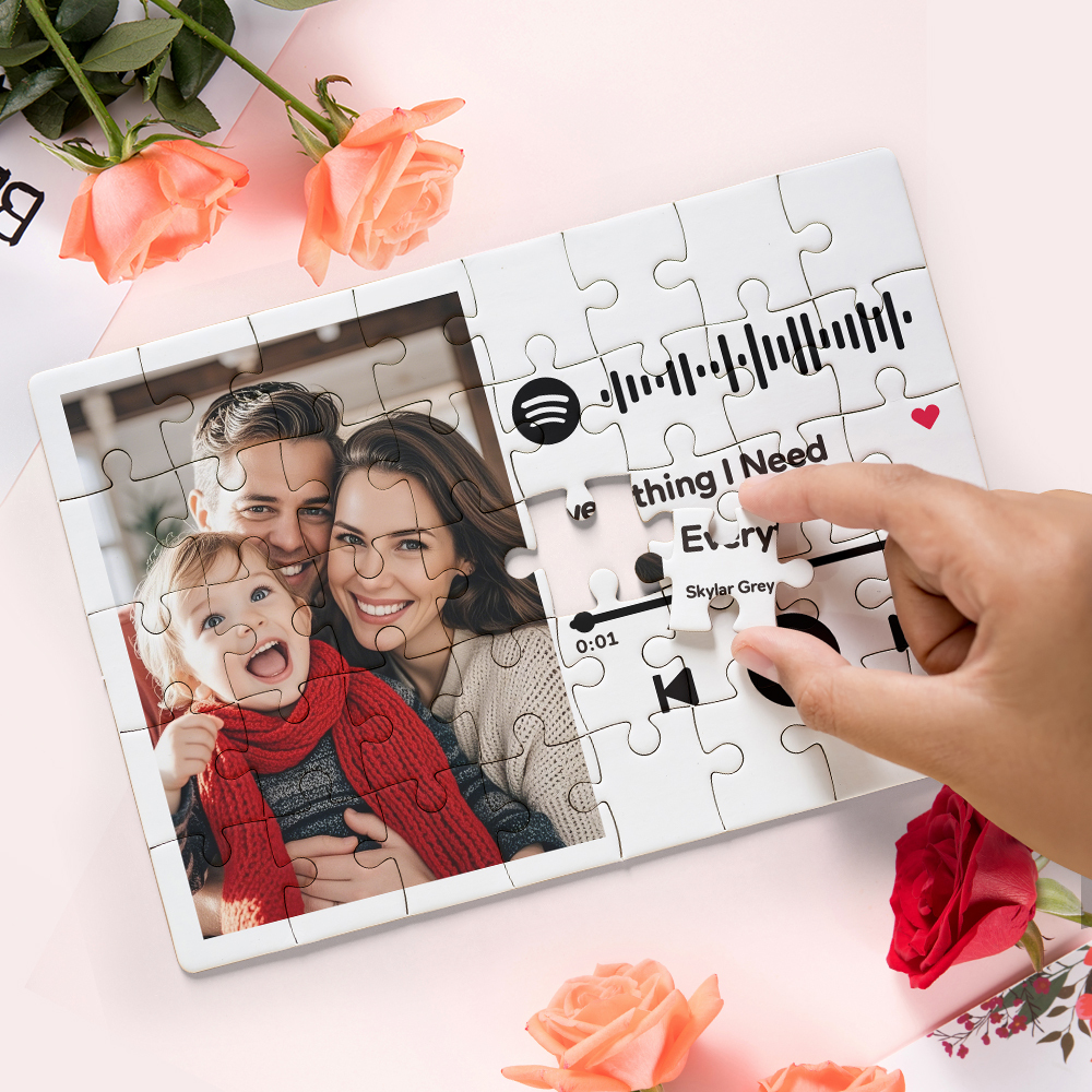 Personalized Puzzle Scannable Spotify Code Custom Picture  Piece Jigsaw Puzzle for Adults Kids Music Valentine Puzzle - MyFaceSocksAU