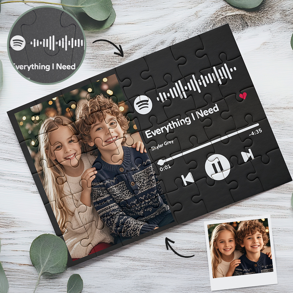 Personalized Puzzle Scannable Spotify Code Custom Picture Piece Jigsaw Puzzle for Adults Kids Music Valentine Puzzle - MyFaceSocksAU