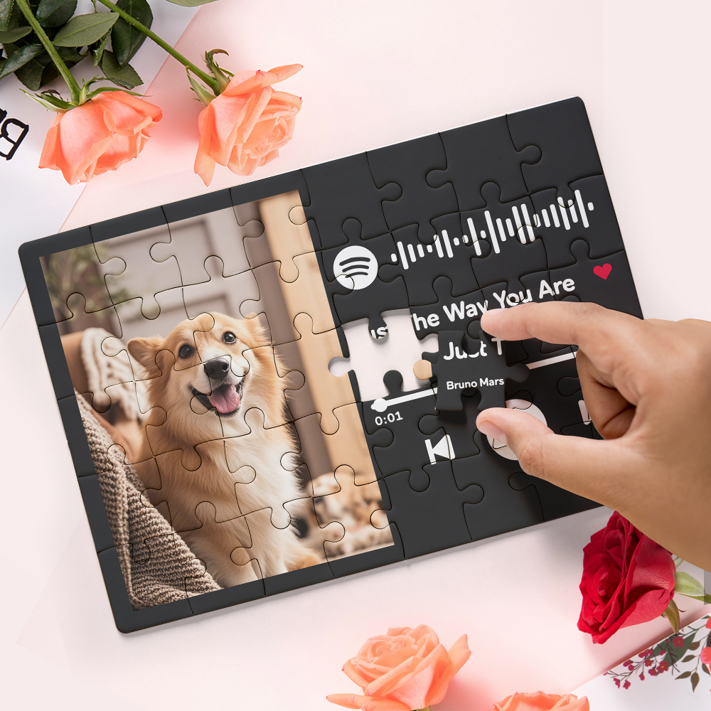 Personalized Puzzle Scannable Spotify Code Custom Picture  Piece Jigsaw Puzzle for Adults Kids Music Valentine Puzzle