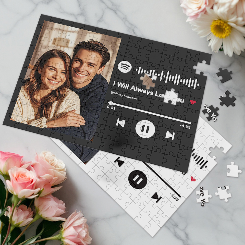 Personalized Puzzle Scannable Spotify Code Custom Picture  Piece Jigsaw Puzzle for Adults Kids Music Valentine Puzzle - MyFaceSocksAU