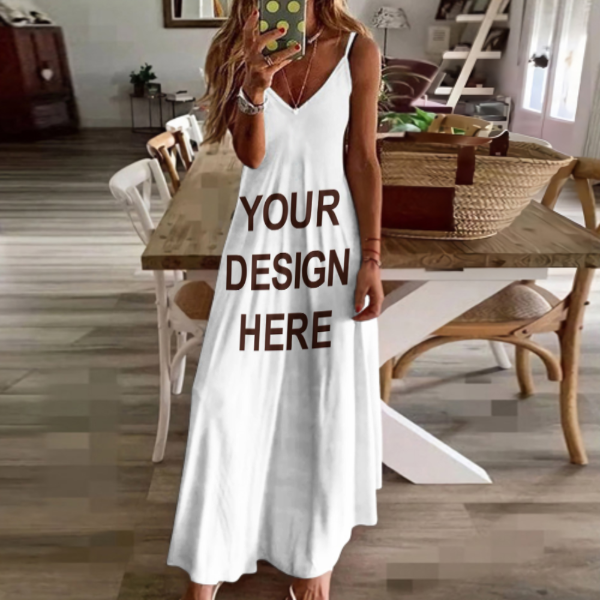 Custom Your Design Sling Hawaiian Style Long Dress Colorful Gift - MyFaceSocksAU
