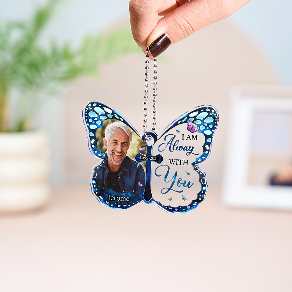 Personalized Photo and Text Memorial Christmas Ornament I Am Always With You - MyFaceSocksAU
