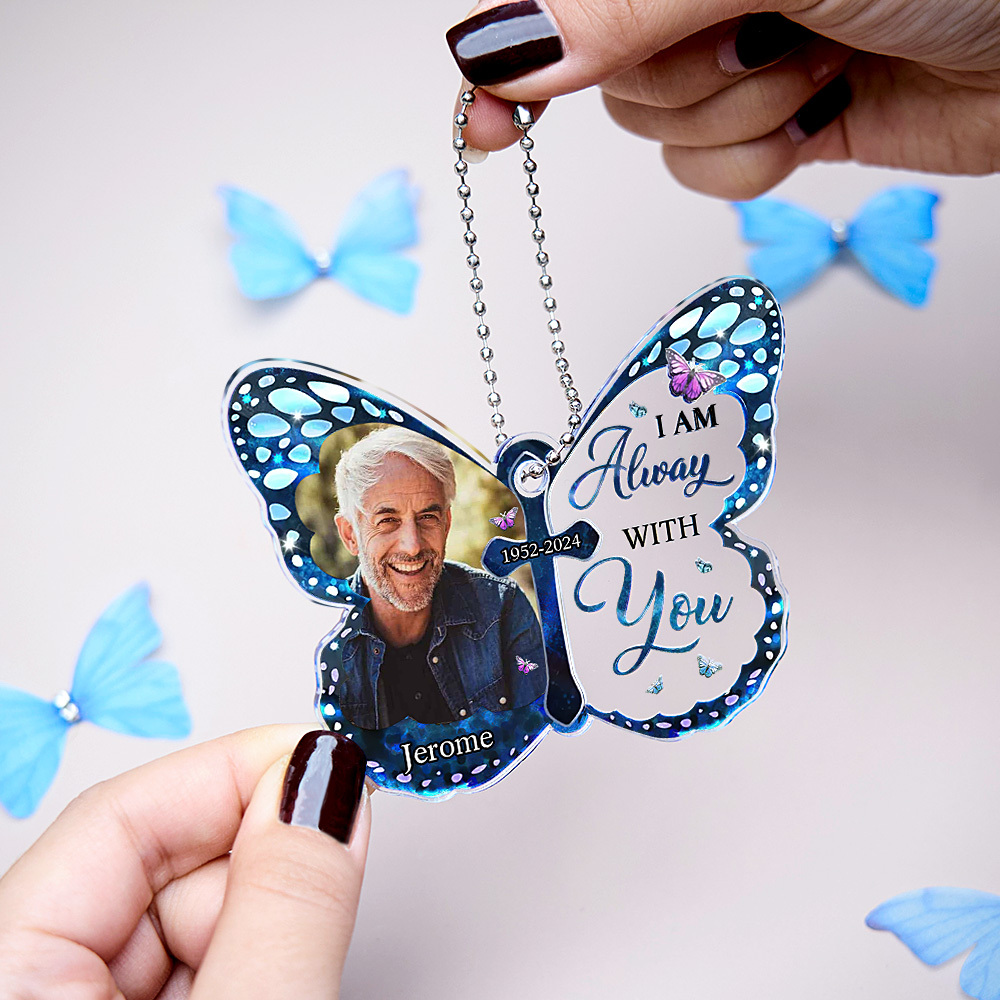 Personalized Photo and Text Memorial Christmas Ornament I Am Always With You - MyFaceSocksAU