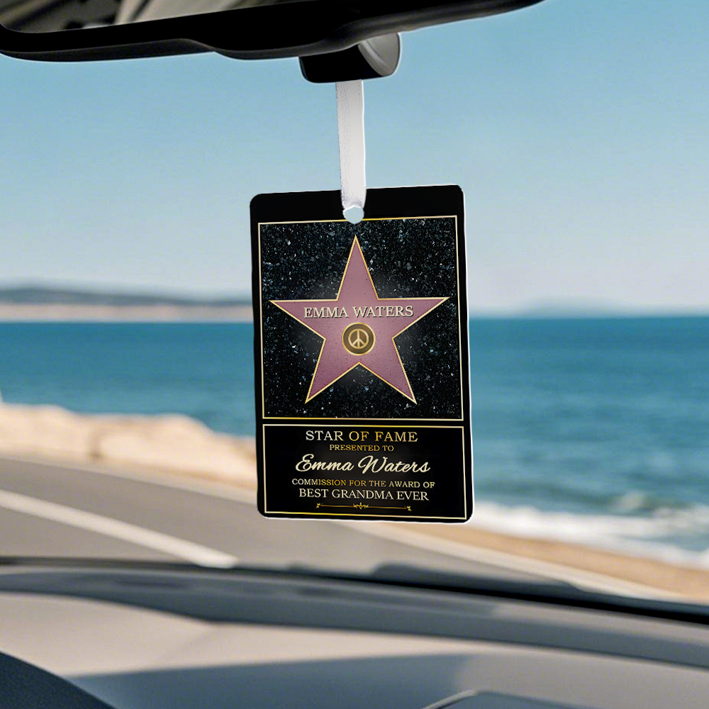 Custom Photo Car Ornament Personalized Gifts for Him Star Of Fame Family Vertical Canvas Birthday Gift For Mom - MyFaceSocksAU
