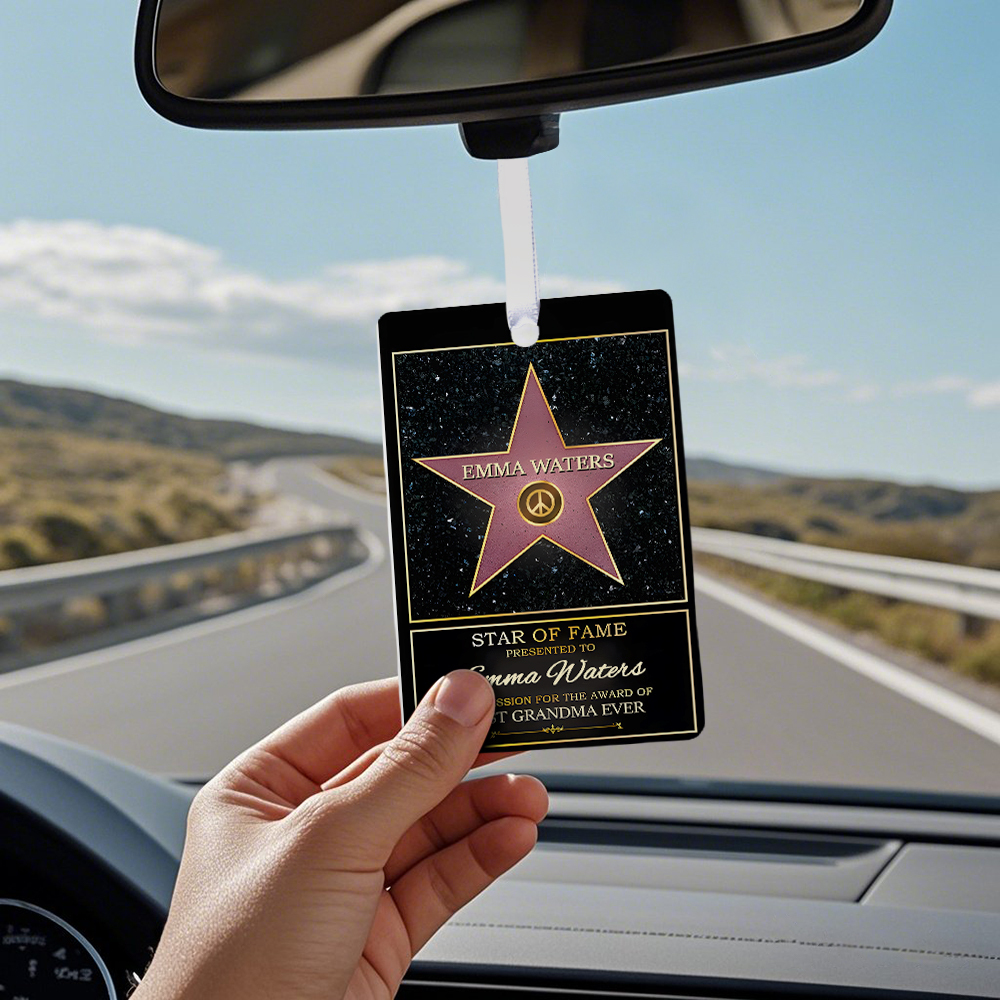 Custom Photo Car Ornament Personalized Gifts for Him Star Of Fame Family Vertical Canvas Birthday Gift For Mom - MyFaceSocksAU