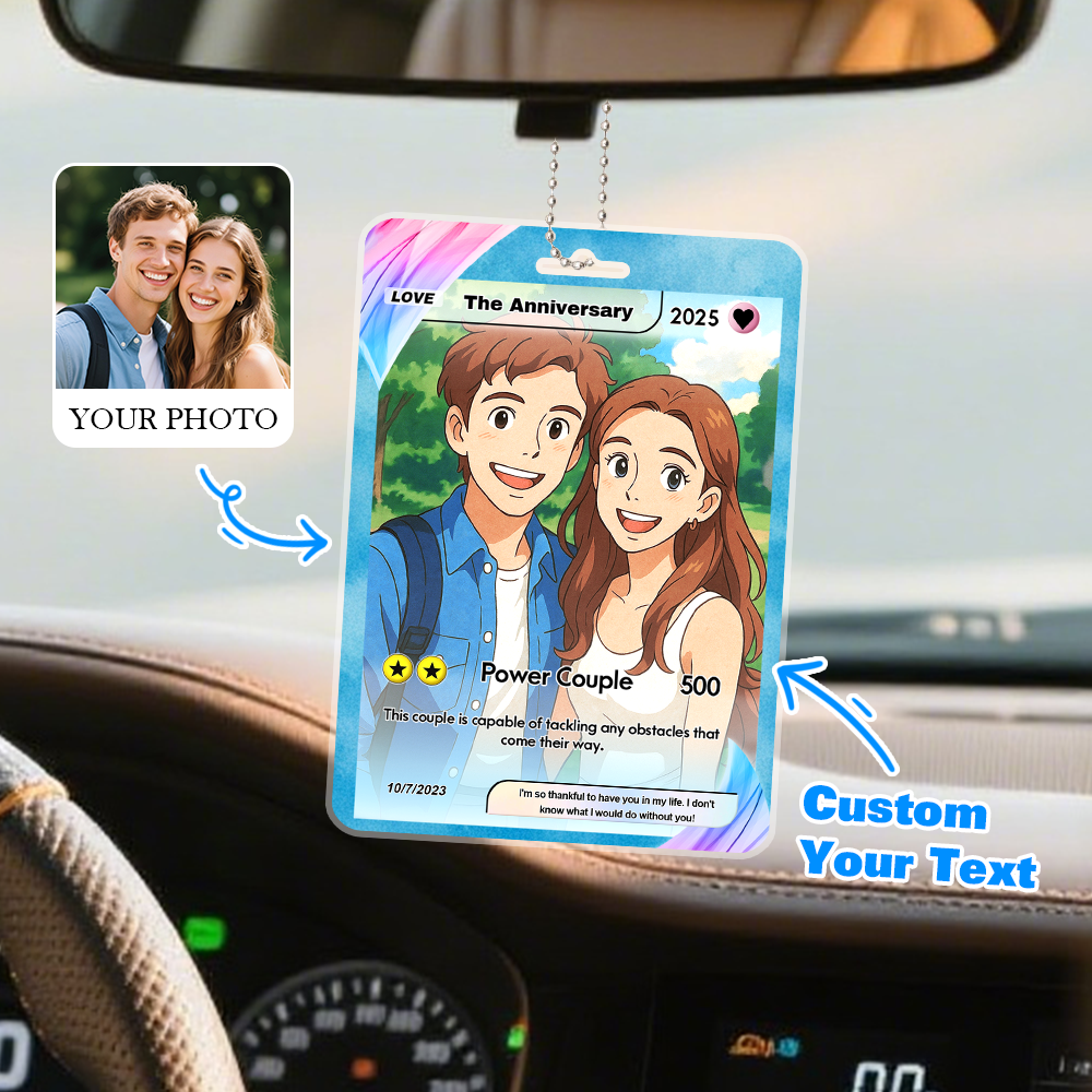 Custom Family Poke Car Ornament  Personalized Cartoon Photo Hanging Decoration with Your Family Members - MyFaceSocksAU