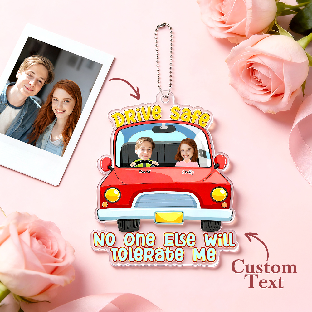 Personalized Acrylic Car Hanger Valentine Gifts for Cute Moment Custom Photo Gift for Boyfriend & Girlfriend Family Lovers - MyFaceSocksAU