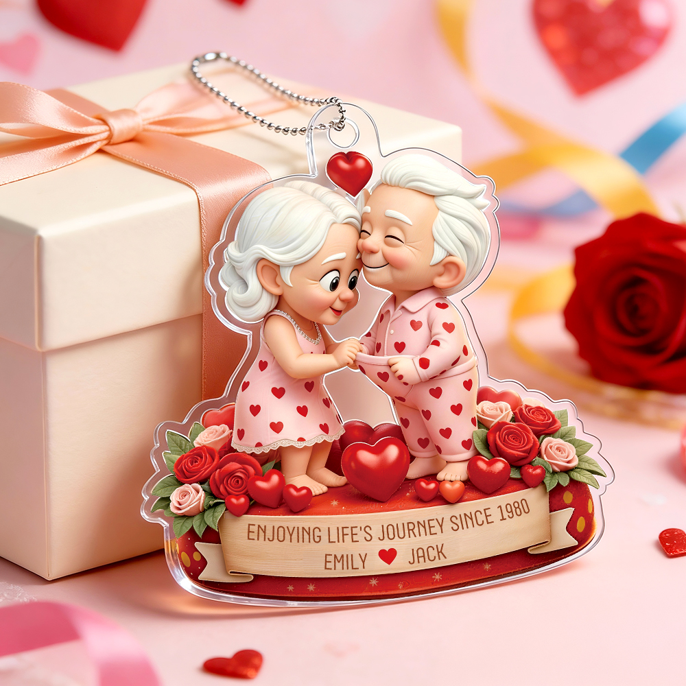 Personalized Acrylic Car Hanger Valentine Gifts for Cute Moment Custom Photo Gift for Boyfriend & Girlfriend Family Lovers - MyFaceSocksAU