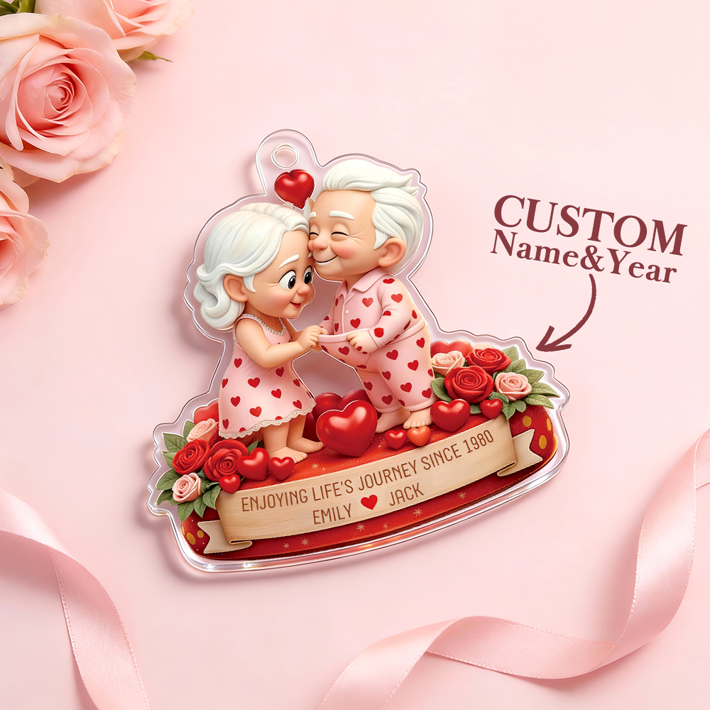 Personalized Acrylic Car Hanger Valentine Gifts for Cute Moment Custom Photo Gift for Boyfriend & Girlfriend Family Lovers - MyFaceSocksAU