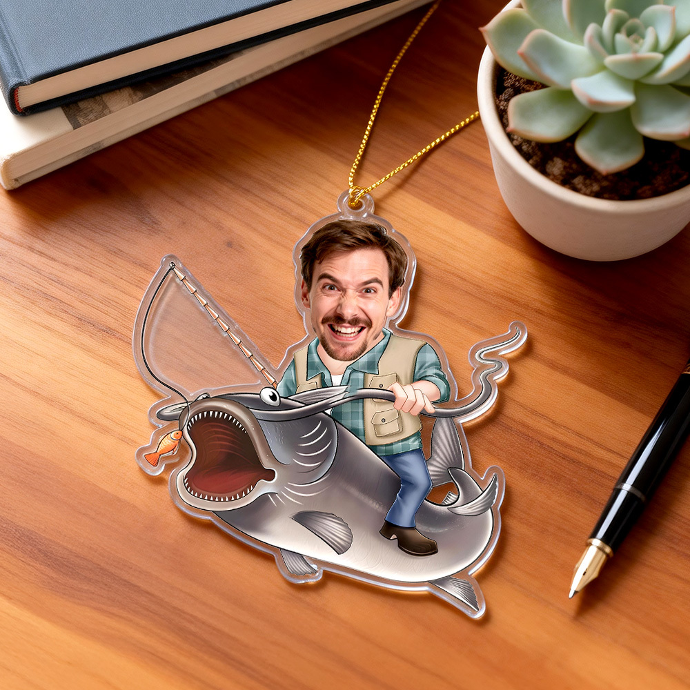 Personalized Custom Acrylic Ornament Fishing Bass Fish Ornament