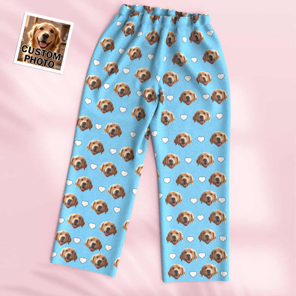 Custom Face Long Sleeve Pajamas Sleepwear Set Personalized Photo Heart Pajamas - MyFaceSocksAU