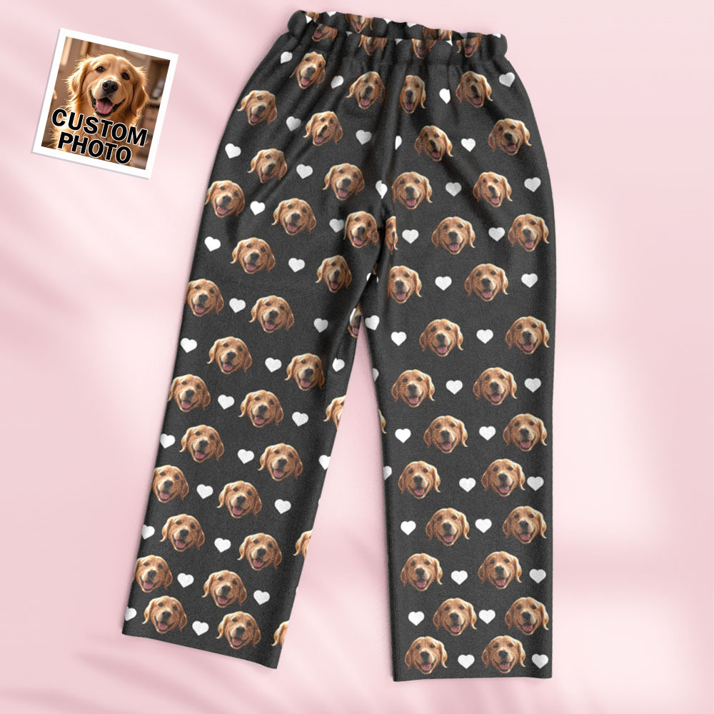 Custom Face Long Sleeve Pajamas Sleepwear Set Personalized Photo Heart Pajamas - MyFaceSocksAU