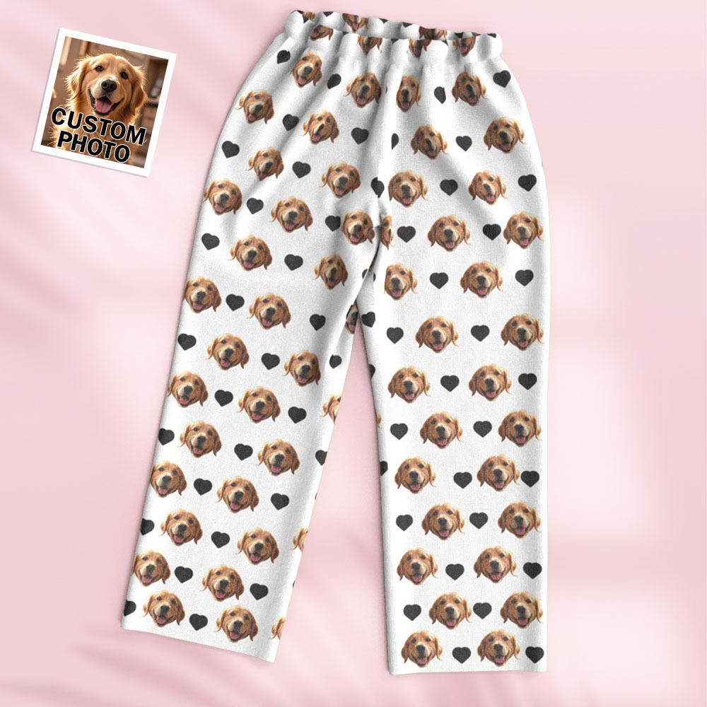 Custom Face Long Sleeve Pajamas Sleepwear Set Personalized Photo Heart Pajamas - MyFaceSocksAU