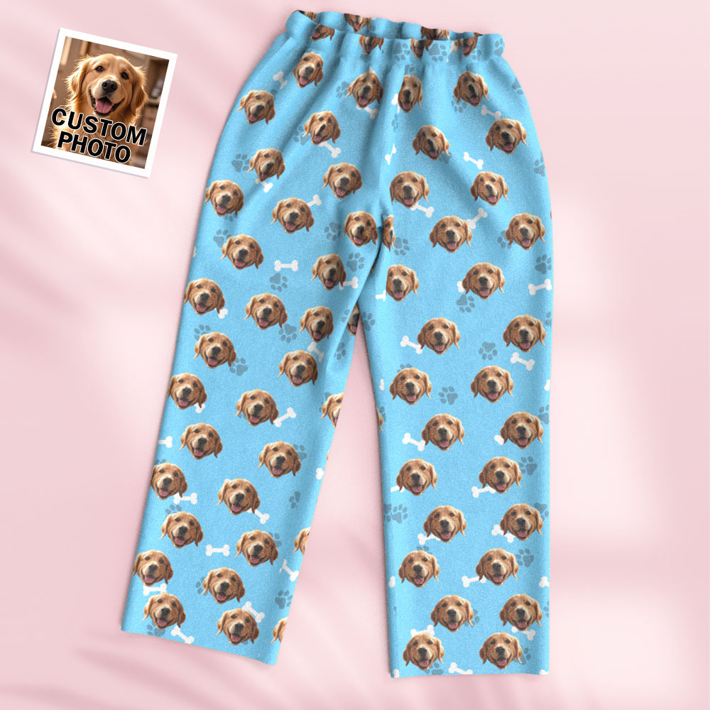 Custom Face Long Sleeve Pajamas Sleepwear Set Personalized Photo Bone Pajamas - MyFaceSocksAU
