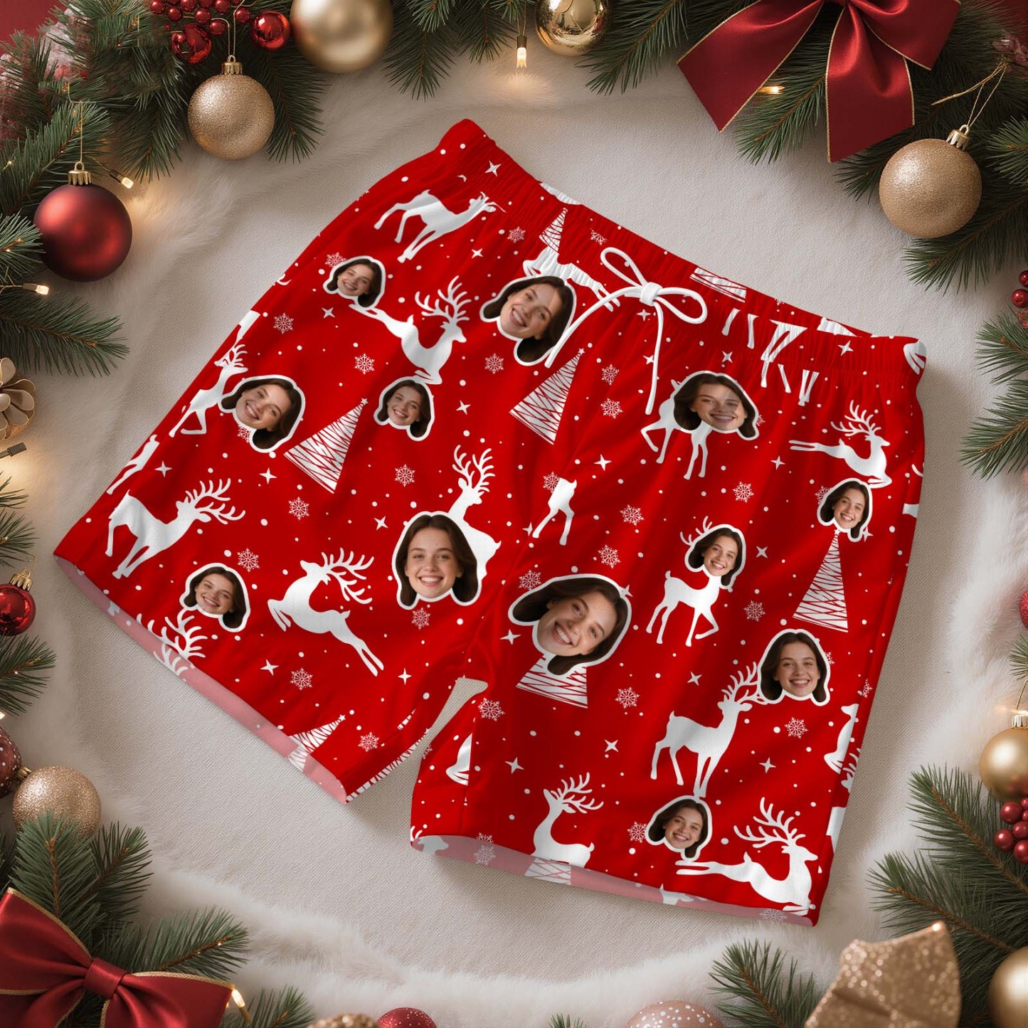 Christmas Gifts Custom Lover Face Short Sleeved Pajamas Personalised Sleepwear Love Gifts For Her - MyFaceSocksAU