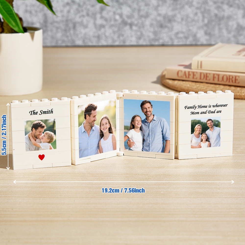 Personalised Fold-Out Daddy & Me Brick Photo Block Gift Mini Photo Album Keepsake Gift for Dad, Puzzle, Him, Dad, Fathers Day, Grandad - MyFaceSocksAU
