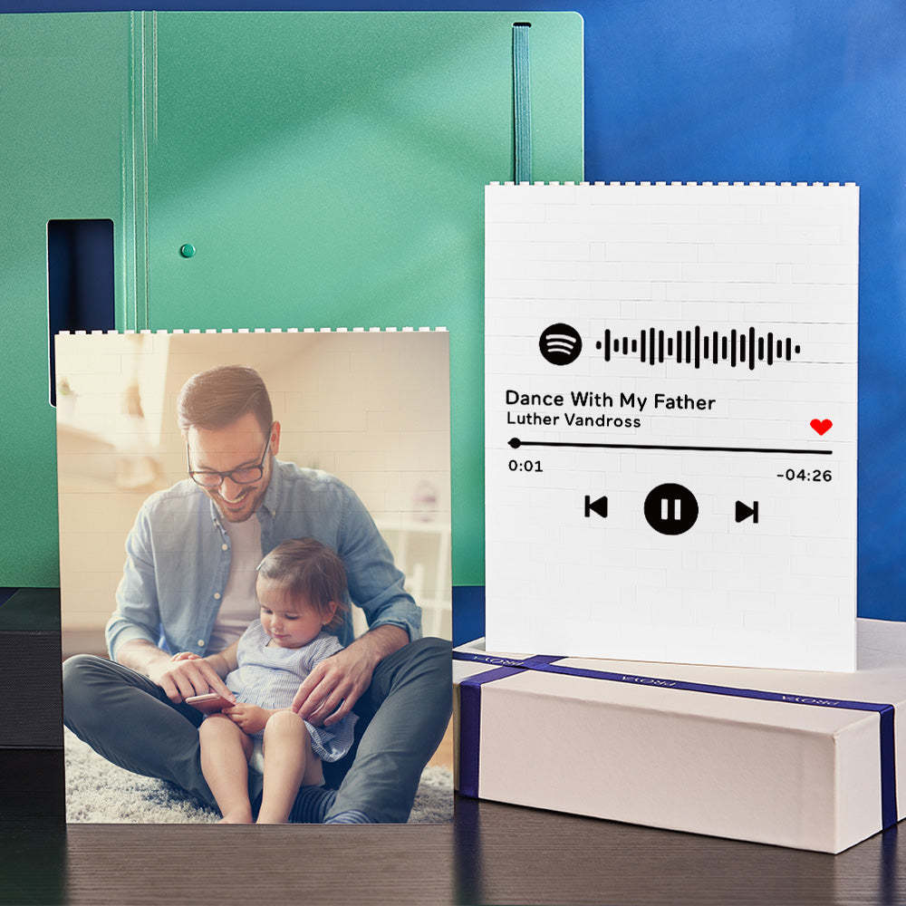 Personalized Building Block Puzzle Vertical Building Photo Brick Custom Single Sided Photo Frame Father's Day Gift - MyFaceSocksAU